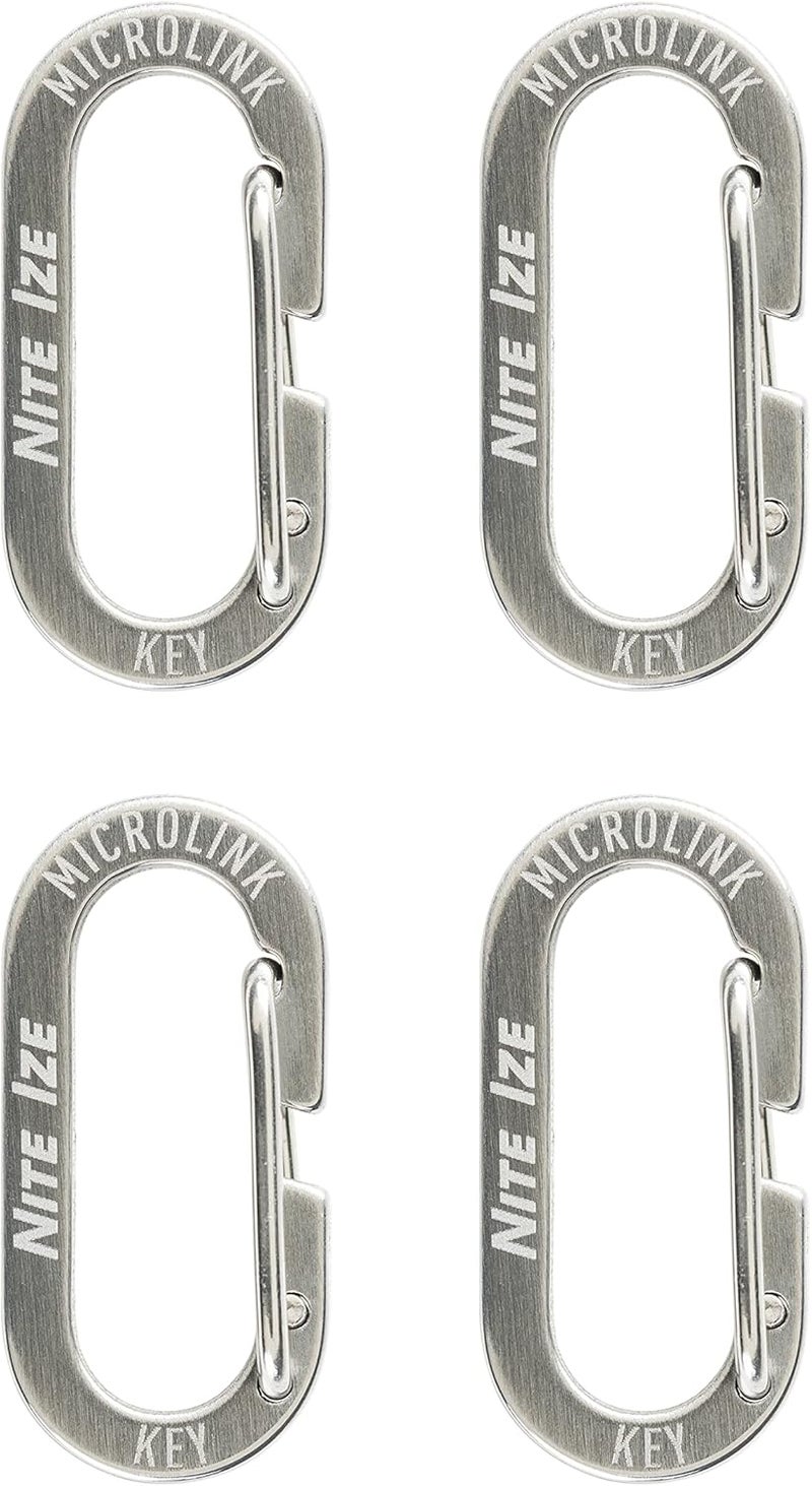 NiteIze MicroLink Carabiner, Stainless Steel Mini Key Rings for Keys Fobs MultiTools and More, 4 Pack - Image 2